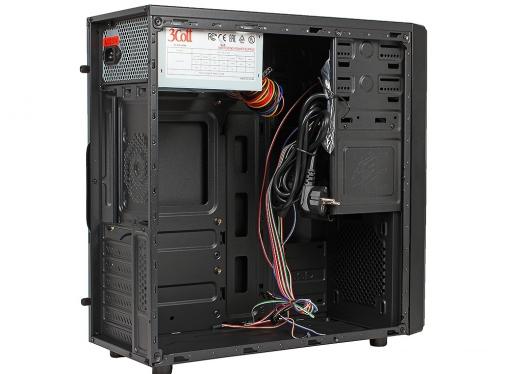 Корпус 3Cott 3C-ATX-J162, Black, ATX, блок питания 450 Вт, выходы USB 2.0x2,  Audio+Mic, материал шасси класса A, SPCC толщиной 0.5mm