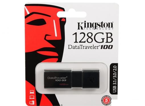 Флешка USB 128Gb Kingston DataTraveler 100 G3 DT100G3/128GB черный