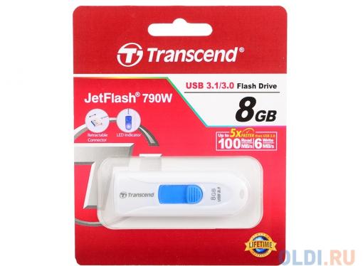 Флешка USB 8Gb Transcend Jetflash 790 TS8GJF790W белый