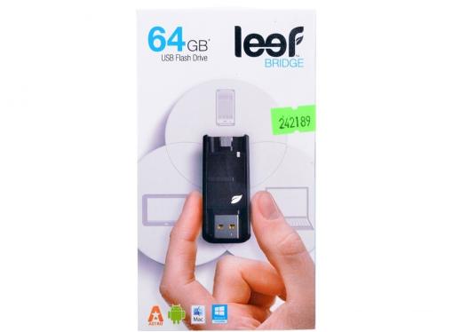 Внешний накопитель 64GB USB Drive (USB 3.0) Leef BRIDGE Black (LB300KK064R7)