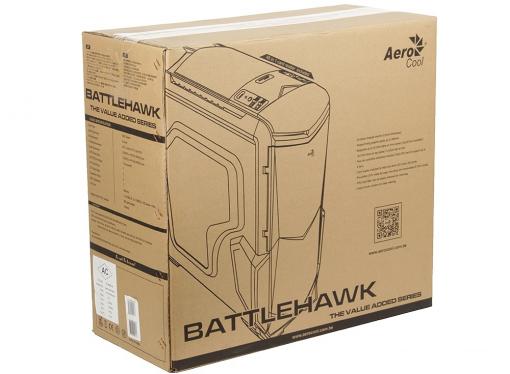 Корпус Aerocool BattleHawk Black , ATX, без БП, окно, SD-картридер, контроллер вентиляторов, 1х USB 3.0, 2x USB 2.0