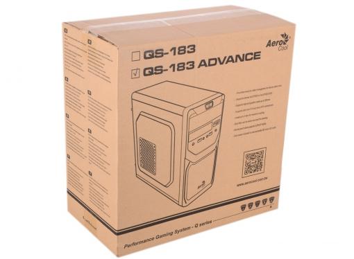 Корпус Aerocool Qs-183 Advance, mATX, 450Вт , 2x USB 3.0, картридер, съемный фильтр от пыли для БП.