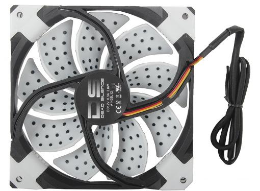 Вентилятор Aerocool DS 14см White (белая подсветка), 3+4 pin, 64.8 CFM, 1000 RPM, 14.2 dBA при 12V и 39.8 CFM, 700 RPM, 10.8 dBA при 7V