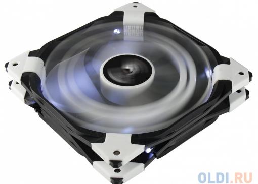 Вентилятор Aerocool DS 14см White (белая подсветка), 3+4 pin, 64.8 CFM, 1000 RPM, 14.2 dBA при 12V и 39.8 CFM, 700 RPM, 10.8 dBA при 7V
