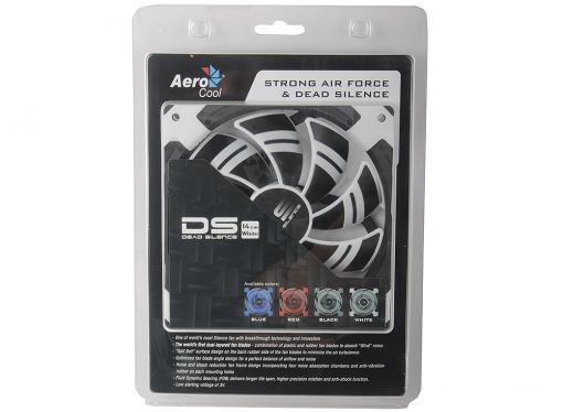 Вентилятор Aerocool DS 14см White (белая подсветка), 3+4 pin, 64.8 CFM, 1000 RPM, 14.2 dBA при 12V и 39.8 CFM, 700 RPM, 10.8 dBA при 7V