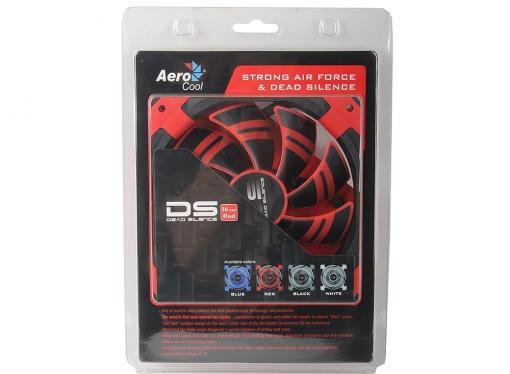 Вентилятор Aerocool DS 14см Red (красная подсветка), 3+4 pin, 64.8 CFM, 1000 RPM, 14.2 dBA при 12V и 39.8 CFM, 700 RPM, 10.8 dBA при 7V