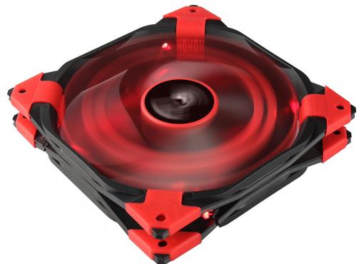 Вентилятор Aerocool DS 14см Red (красная подсветка), 3+4 pin, 64.8 CFM, 1000 RPM, 14.2 dBA при 12V и 39.8 CFM, 700 RPM, 10.8 dBA при 7V