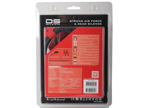 Вентилятор Aerocool DS 14см Red (красная подсветка), 3+4 pin, 64.8 CFM, 1000 RPM, 14.2 dBA при 12V и 39.8 CFM, 700 RPM, 10.8 dBA при 7V