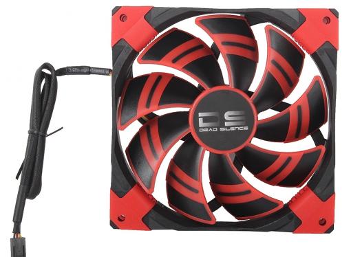 Вентилятор Aerocool DS 14см Red (красная подсветка), 3+4 pin, 64.8 CFM, 1000 RPM, 14.2 dBA при 12V и 39.8 CFM, 700 RPM, 10.8 dBA при 7V