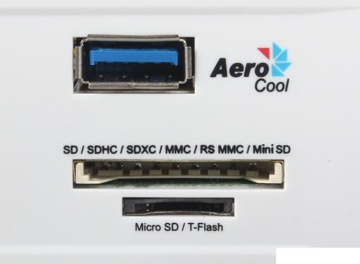 Контроллер вентиляторов Aerocool Cool Touch-R, белый 1 x USB 3.0, карт-ридер, сенсорный, до 4-х вентиляторов, до 20Вт каждый