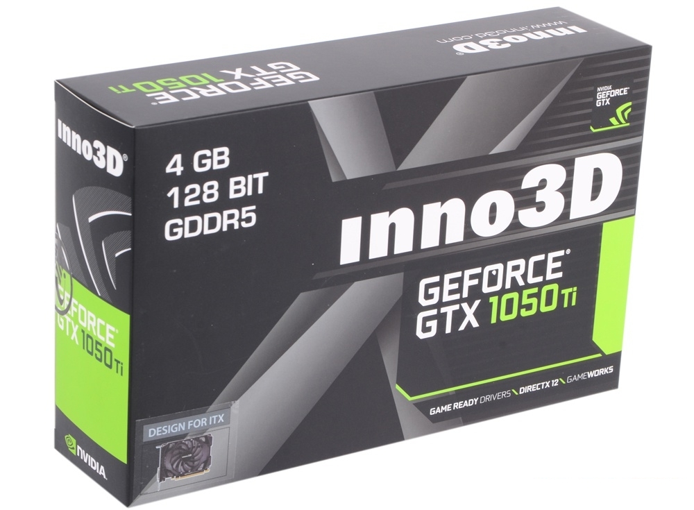 Видеокарта Inno3D GeForce GTX 1050 Ti Compact N105T-1SDV-M5CM 4Gb 1290MHzNVIDIA GTX1050 Ti/GDDR5/7000MHz/128 bit/PCI-E/ DVI DP HDMI