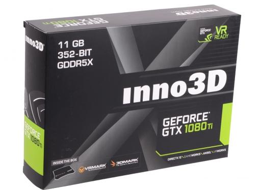 Видеокарта Inno3D GeForce GTX 1080 Ti Twin X2 N108T-1SDN-Q6MN 11Gb 1480Mhz NVIDIA GTX1080 Ti/GDDR5X/11000MHz/352 bit/PCI-E/ DVI DP HDMI
