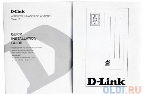 Беспроводной Wi-Fi адаптер D-Link DWA-131/E1A 802.11bgn, 150Mbps, 2.4GHz, USB