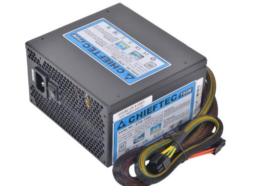 Блок питания  Chieftec 750W Retail CTG-750C [А-80] МОДУЛЬНЫЙ, v.2.3, КПД ) 85% , A.PFC, 2x PCI-E (6+2-Pin), 6x SATA, 4x MOLEX, Fan 12cm