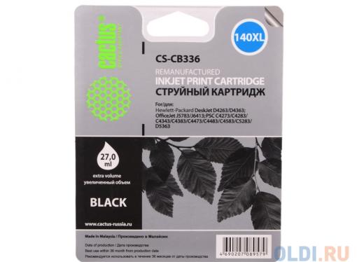 Картридж Cactus CS-CB336  №140 XL (черный) для HP DeskJet D4263/D4363; OfficeJet J5783/J6413; PSC C4273/C4283/C4343/C4383/C4473/C4483/C4583/C5283/D536