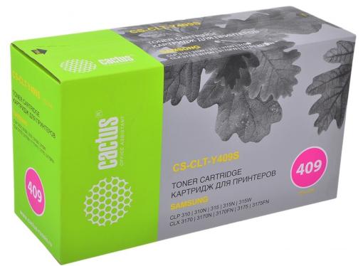 Тонер-картридж CACTUS CS-CLT-Y409S для принтеров Samsung CLP-310/315; CLX-3170/3175/3175FN, желтый, 1000 стр.
