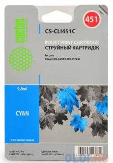 Картридж Cactus CS-CLI451C для Canon MG 6340/5440/IP7240. Голубой Картридж Cactus CS-CLI451C для Canon MG 6340/5440/IP7240. Голубой