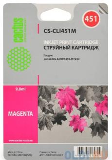 Картридж Cactus CS-CLI451M для Canon MG 6340/5440/IP7240. Пурпурный Картридж Cactus CS-CLI451M для Canon MG 6340/5440/IP7240. Пурпурный