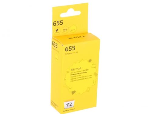 Картридж T2 IC-H112 №655 (аналог CZ112A) для HP Ink Advantage 3525/4615/5525/6525, желтый