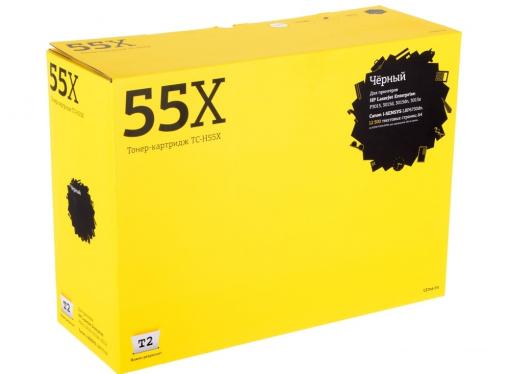 Картридж T2  TC-H55X (аналог CE255X) для HP LaserJet Enterprise P3015/P3015d/Canon Cartrige 724H (12500 стр.) с чипом