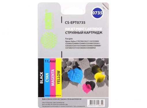 Картридж CACTUS CS-EPT0735 для Epson Stylus С79 C110 СХ3900 CX4900 цветной 270стр 4шт
