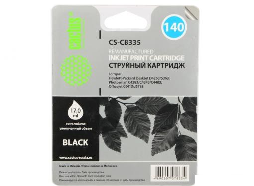 Картридж Cactus CS-CB335 №140 (черный) для HP DeskJet D4263/D4363; OfficeJet J5783/J6413; PSC C4273/C4283/C4343/C4383/C4473/C4483/C4583/C5283/D5363