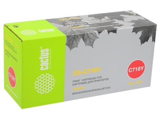 Картридж Cactus CS-C718Y для Canon LBP-7200 желтый 2900стр