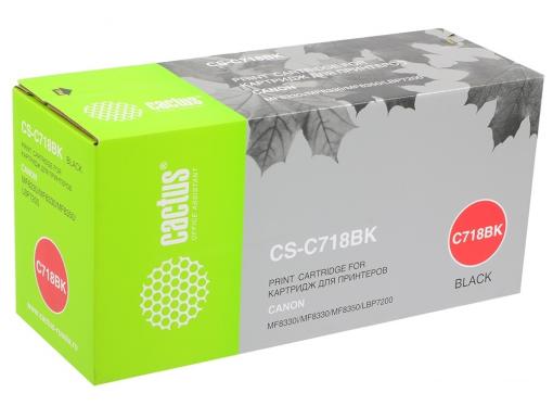 Картридж Cactus CS-C718BK для Canon LBP-7200 черный 3400стр