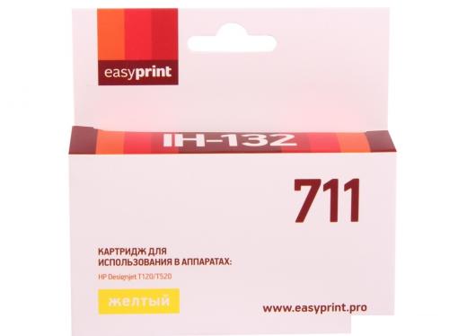 Картридж EasyPrint IH-132 №711 (аналог CZ132A) для HP Designjet T120/520, жёлтый, с чипом