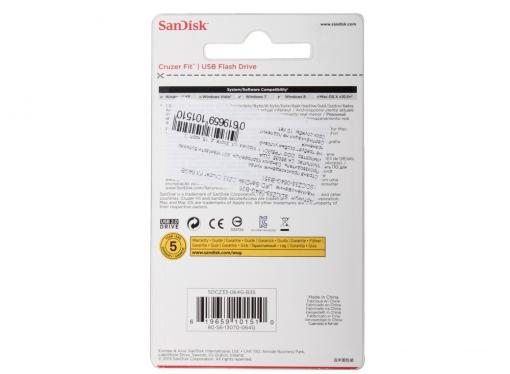 USB флешка SanDisk Cruzer Fit 64GB SDCZ33-064G-B35)