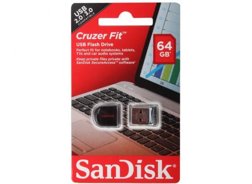 USB флешка SanDisk Cruzer Fit 64GB SDCZ33-064G-B35)