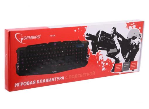Клавиатура игровая Gembird KB-G11L, 3 различные подсветки, 10 доп. клавиш