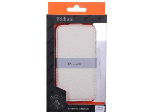 Чехол - книжка iRidium для Samsung Galaxy S5 (белый), натуральная кожа