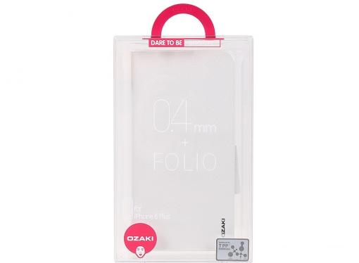 Чехол-книжка Ozaki OC581WH O!coat 0.4+Folio для iPhone 6 Plus. Цвет: белый.