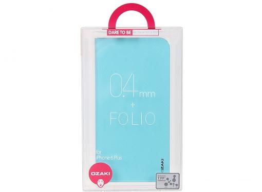 Чехол-книжка Ozaki OC581LB O!coat 0.4+Folio для iPhone 6 Plus. Цвет: голубой.