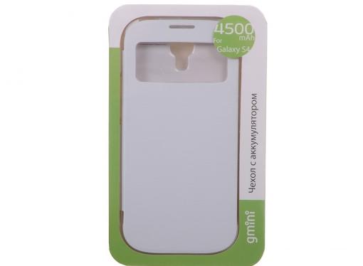 Чехол с аккумулятором Gmini mPower Case MPCS45F White, для Galaxy S4, 4500mAh, Flip cover