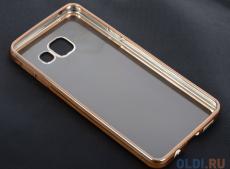 Силиконовый чехол с рамкой для Samsung Galaxy A3 (2016) DF sCase-22 (gold)