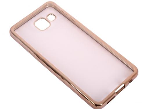Силиконовый чехол с рамкой для Samsung Galaxy A3 (2016) DF sCase-22 (gold)