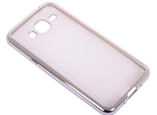 Силиконовый чехол с рамкой для Samsung Galaxy J3 (2016) DF sCase-28 (silver)