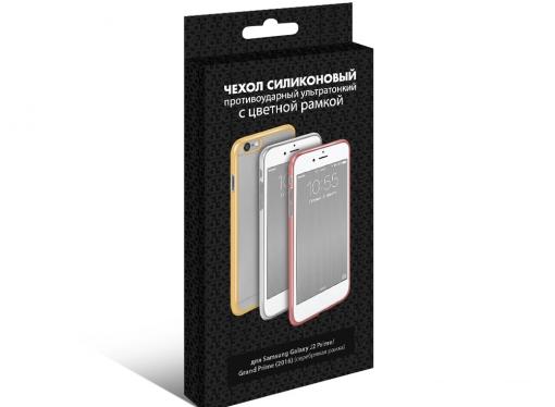 Силиконовый чехол с рамкой для Samsung Galaxy J2 Prime/Grand Prime (2016) DF sCase-36 (silver)