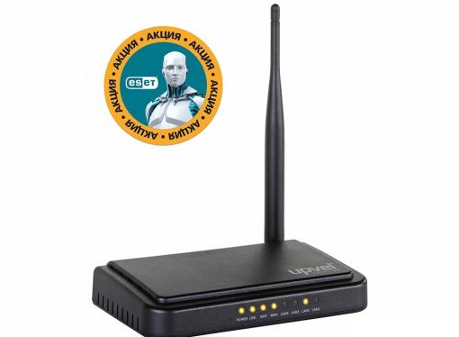Маршрутизатор UPVEL UR-309BN Bandle Wi-Fi роутер стандарта 802.11n 150 Мбит/с   + Бонус ESET Nod32 Smart Security 3 мес. бесплатно + Карточка на скидк