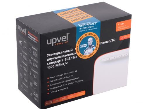 Маршрутизатор UPVEL UR-835VCU Bandle Двухдиапазонный VDSL2 / ADSL2+ / Gigabit Wi-Fi роутер 802.11ac 1600 Мбит/с  + Бонус ESET Nod32 Smart Security 3 м