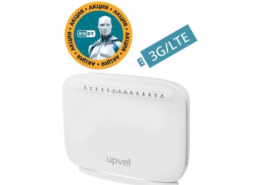 Маршрутизатор UPVEL UR-835VCU Bandle Двухдиапазонный VDSL2 / ADSL2+ / Gigabit Wi-Fi роутер 802.11ac 1600 Мбит/с  + Бонус ESET Nod32 Smart Security 3 м