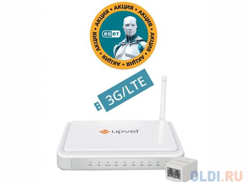 Маршрутизатор UPVEL  UR-344AN4G bandle 3G/LTE ADSL2+/Ethernet Wi-Fi роутер 802.11n 150 Мбит/с Бонус ESET Nod32 Smart Security 3 мес. бесплатно + Карто