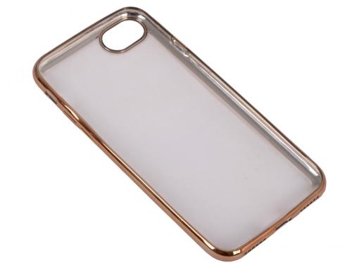 Силиконовый чехол с рамкой для iPhone 7 DF iCase-08 (gold)
