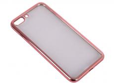 Силиконовый чехол с рамкой для iPhone 7 Plus DF iCase-09 (rose gold)