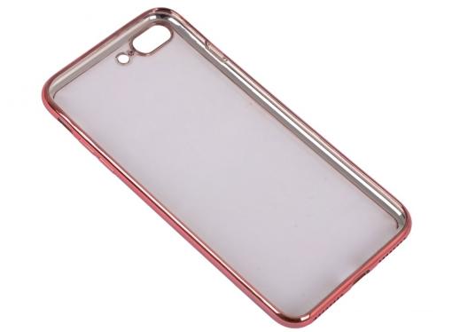 Силиконовый чехол с рамкой для iPhone 7 Plus DF iCase-09 (rose gold)