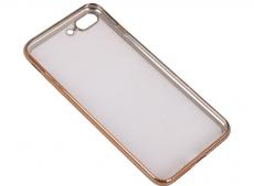 Силиконовый чехол с рамкой для iPhone 7 Plus DF iCase-09 (gold)