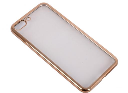 Силиконовый чехол с рамкой для iPhone 7 Plus DF iCase-09 (gold)