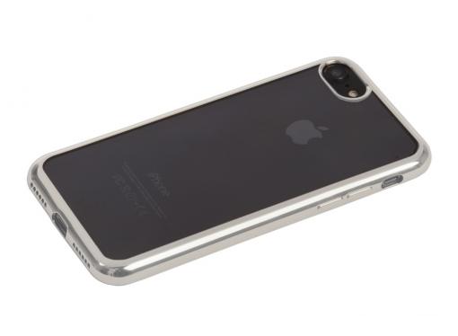 Силиконовый чехол для iPhone 7 (прозрачный с серебряной хром рамкой) 0L-00029778